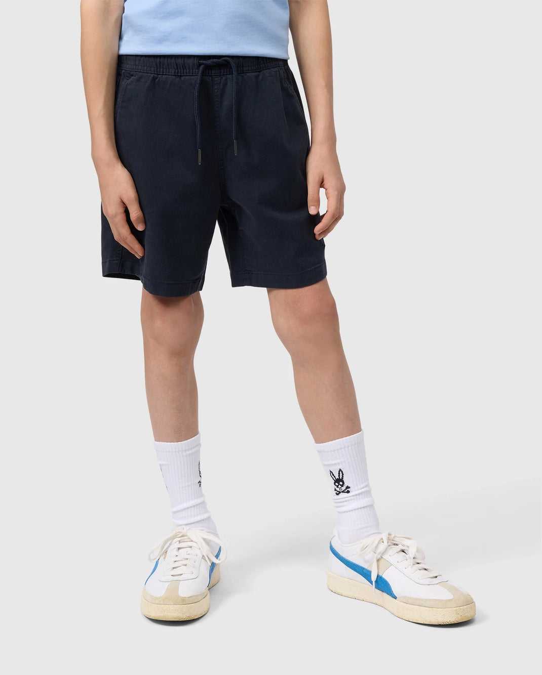 Short Psycho Bunny Willis Stretch Tencel Short Bleu Marine Enfant | LRQ-10848162